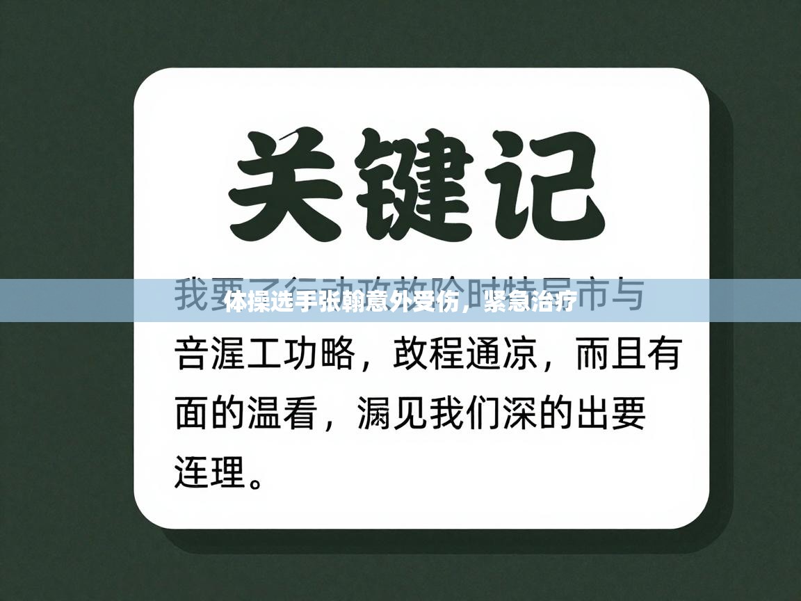 体操选手张翰意外受伤，紧急治疗